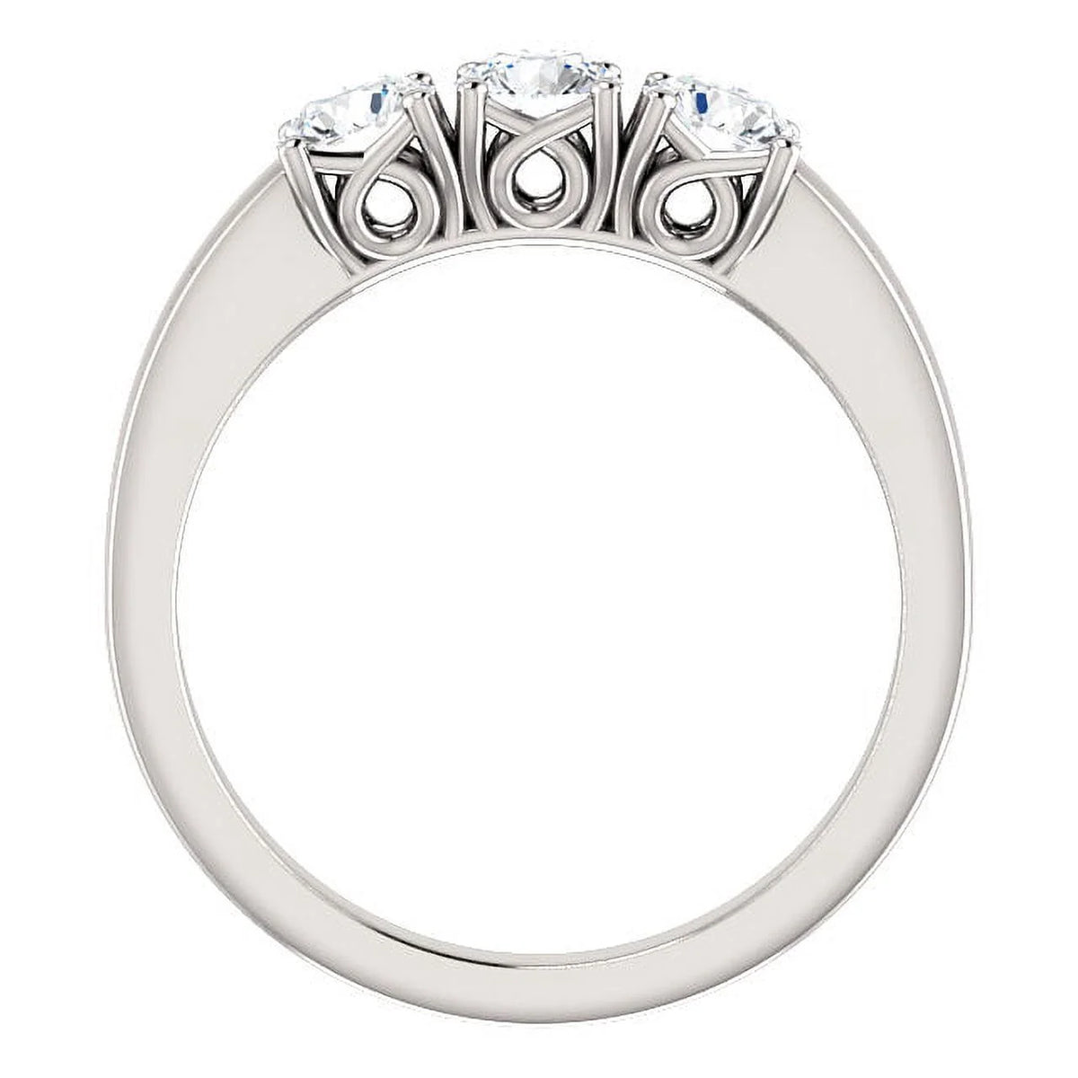14k Yellow Gold 3-Stone Diamond Engagement Ring U7211