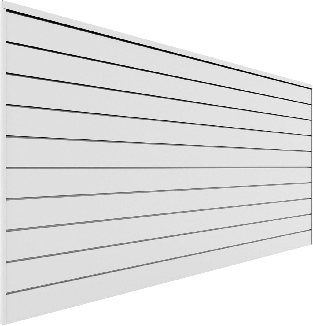 Heavy Duty PVC Slatwall Garage Organizer, 4-Feet by 4-Feet Section, Light Grey W92569