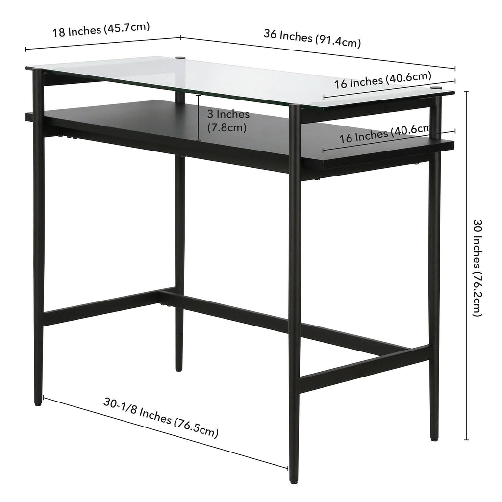 Brass Desk with Walnut Shelf H148792