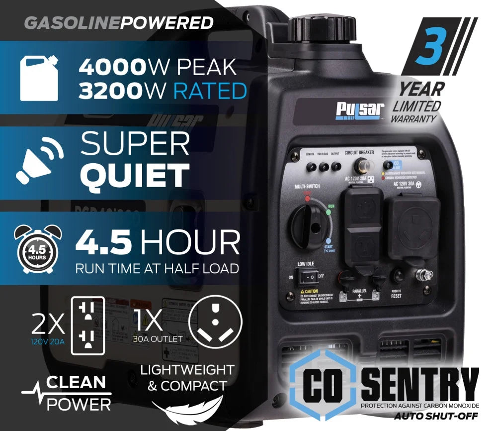 4000-Watt Super Quiet Gas Powered Inverter Generator J406948