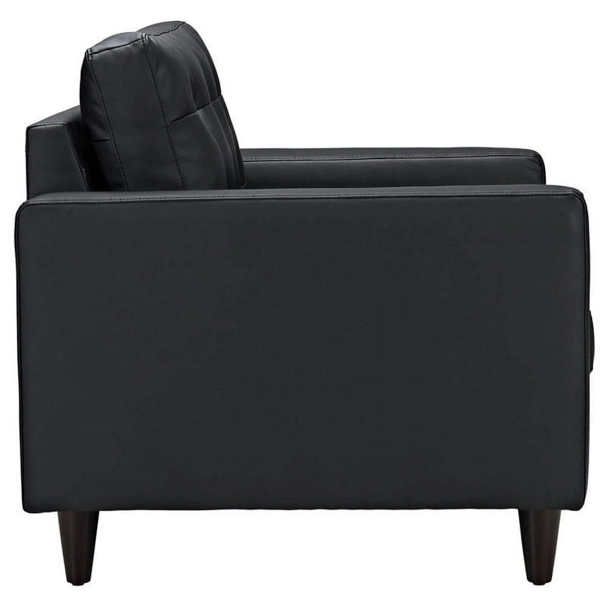 Modern Upholstered Leather Armchair in Black (Set of 2) M708