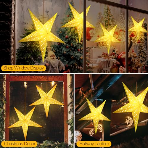 4 Pack 24 Inch Paper Star Lantern with 50 LEDs E843807