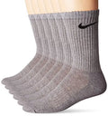 Crew Socks with Bag, 6 Pairs, Dark Grey Heather/Black, Large B803777