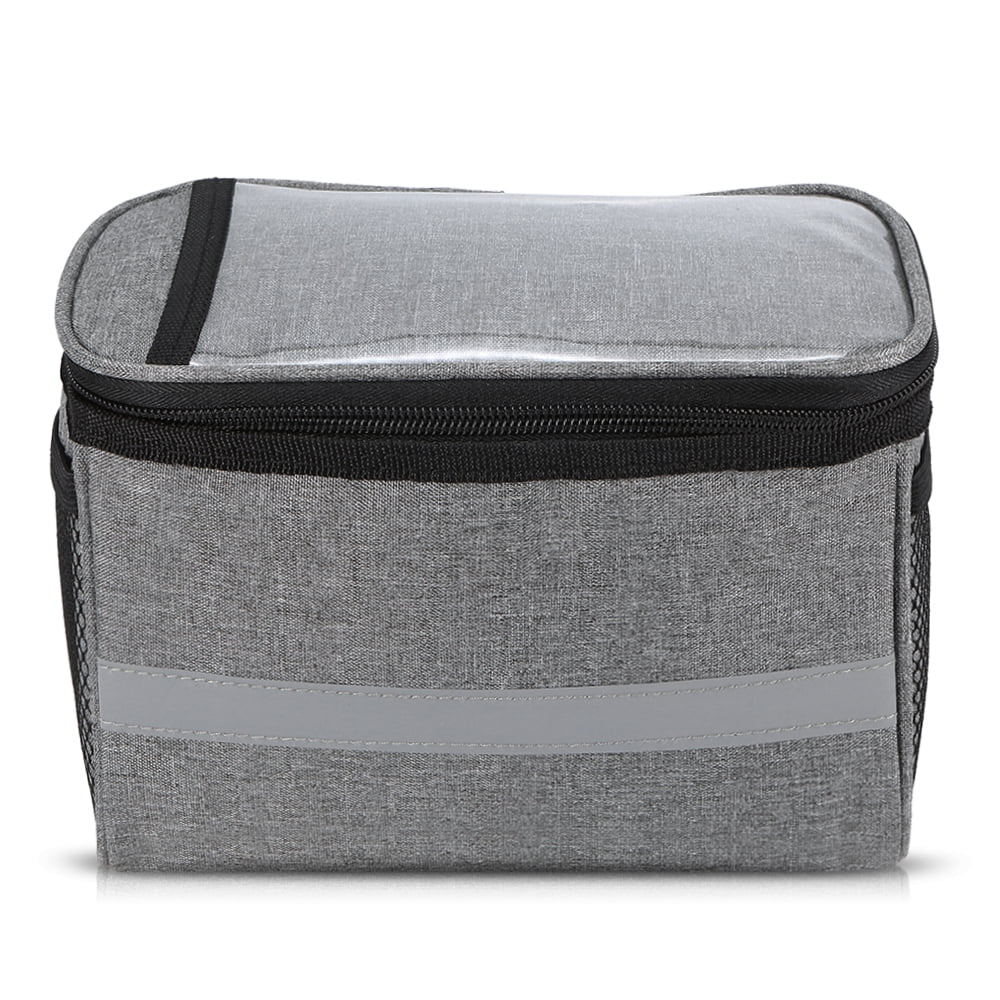 Grey Polyester Insulated Bike Handlebar Bag H996810
