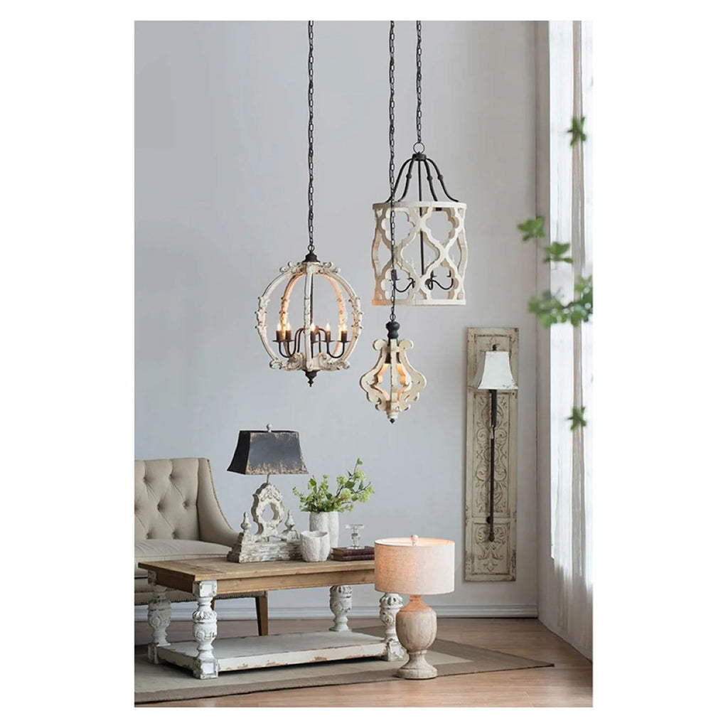 1-Light Chandelier 84" Beige V458