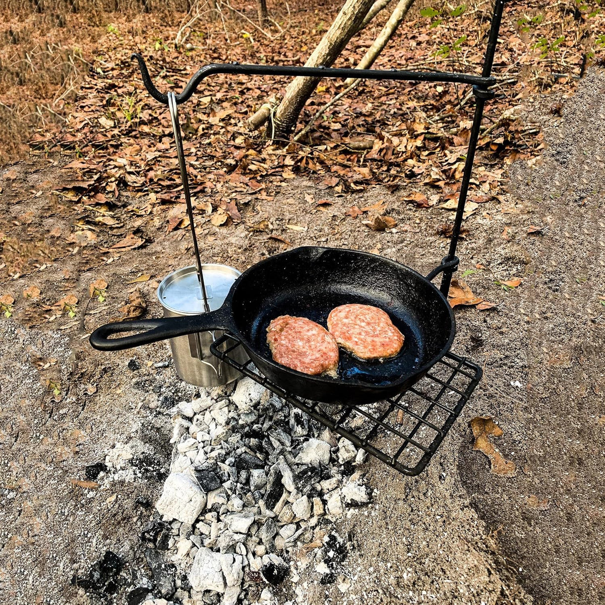 Steel Campfire Cooking Grate Swivel Grill with Canvas Carrying Bag K223763
