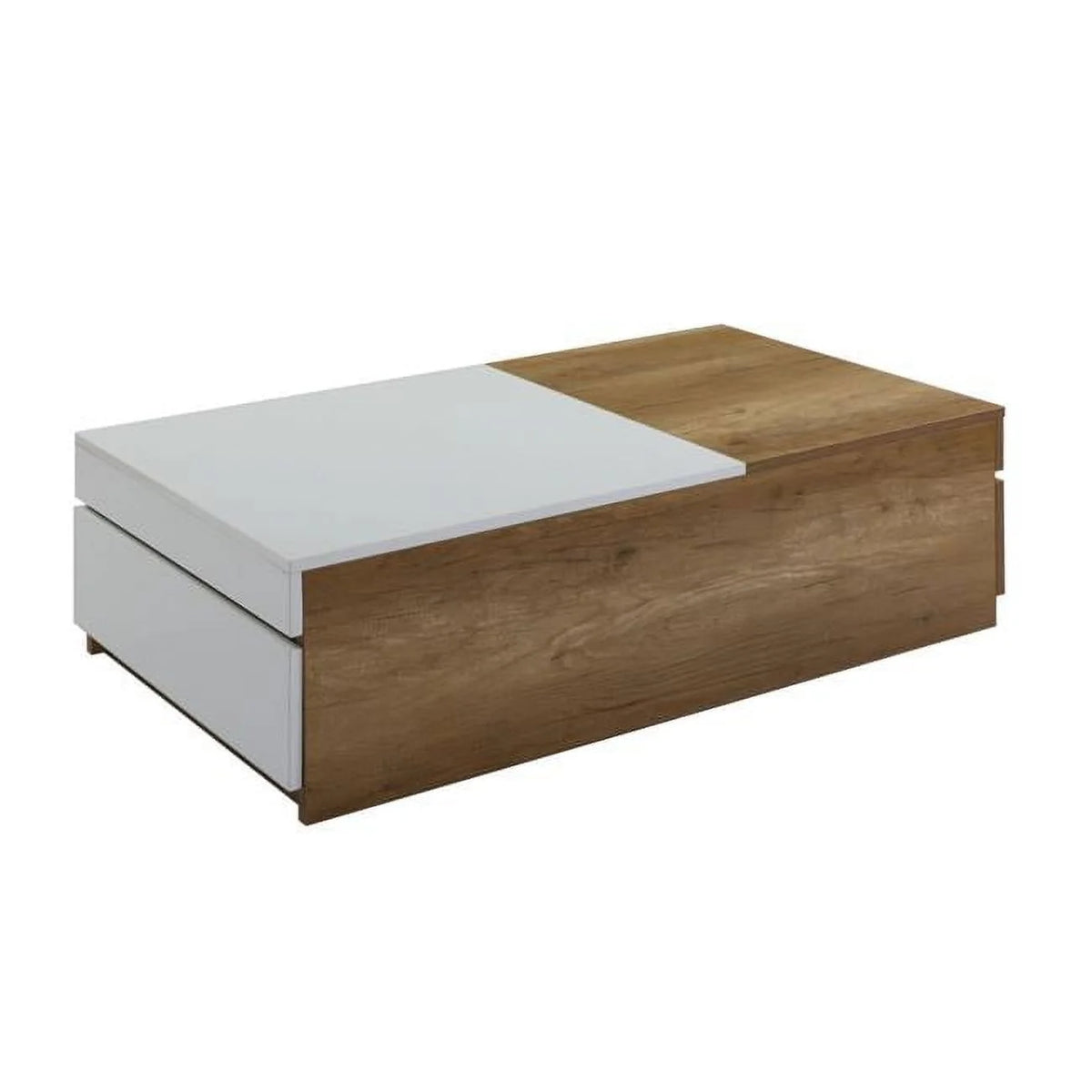 Oak White 2 Drawer Rectangular Coffee Table D4281