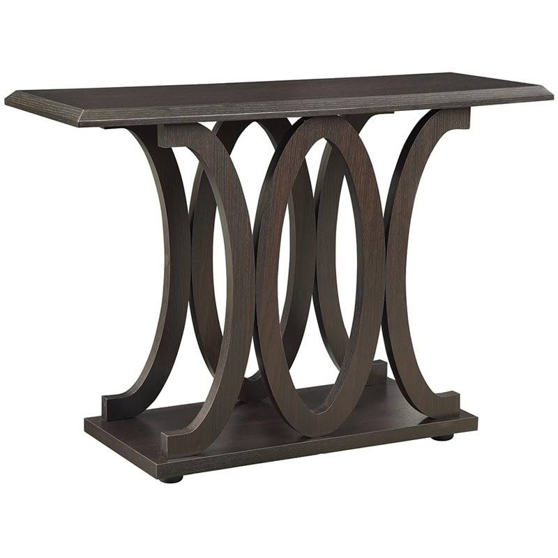 Cappuccino C Shaped Console Table Z54895