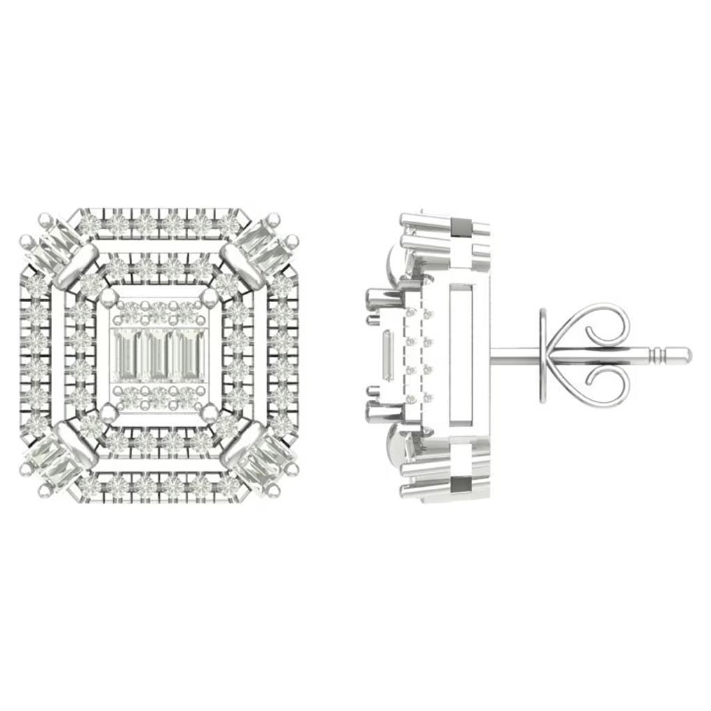 Sterling Silver Diamond Stud Earrings M789