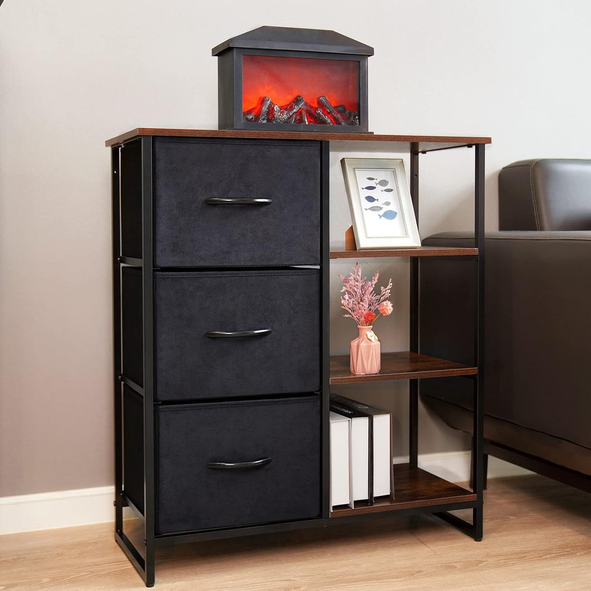 Dresser with 3 Drawers and Shelves R675