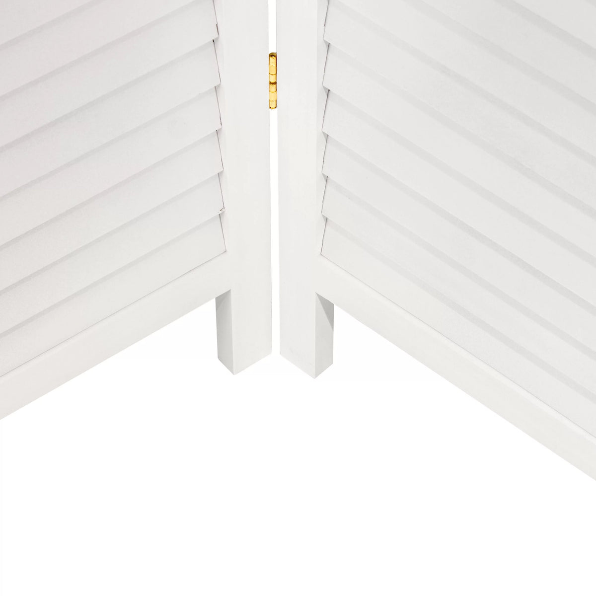 6 ft. Tall Wooden Louvered Room Divider White - 4 Panel C8446
