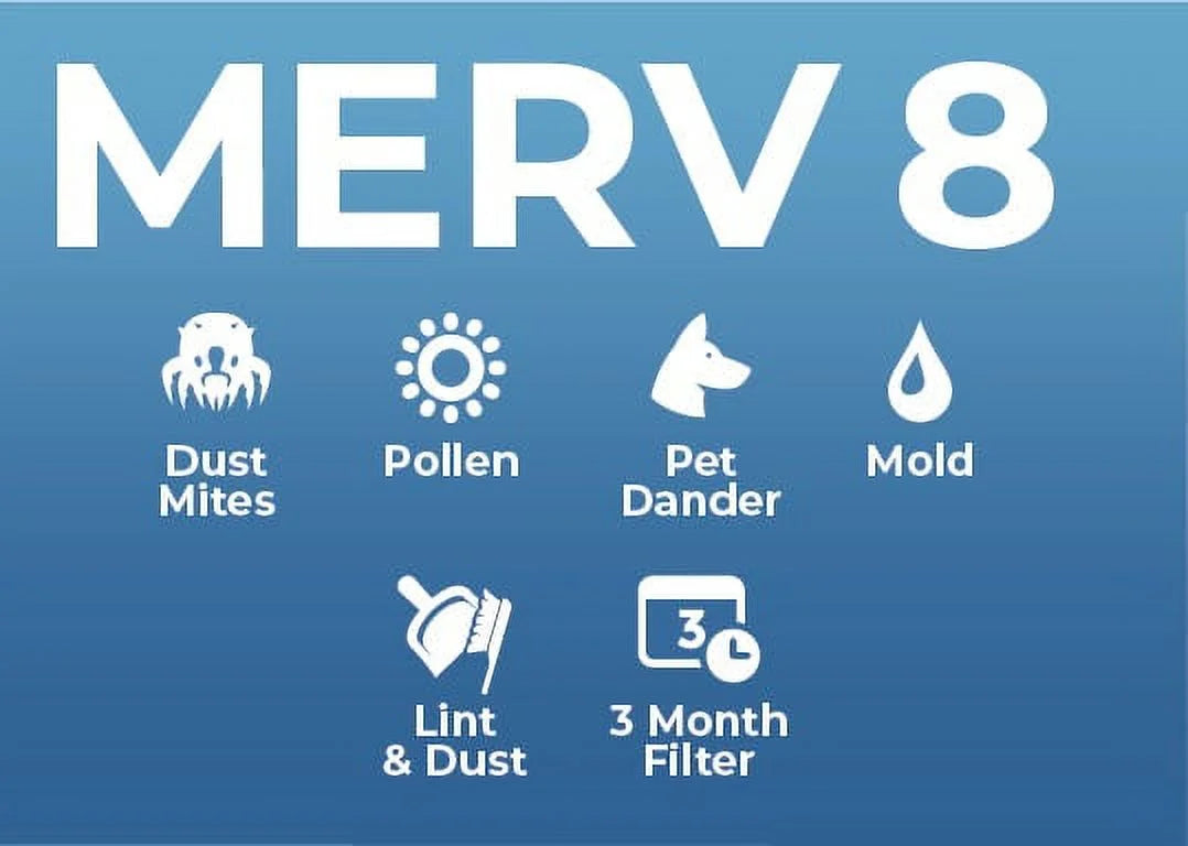 10x25x1 MERV 8 1" Air Filters, 4 Pack X989919