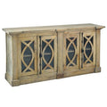 71 in. Solid Wood Credenza Glass Door Sideboard F581