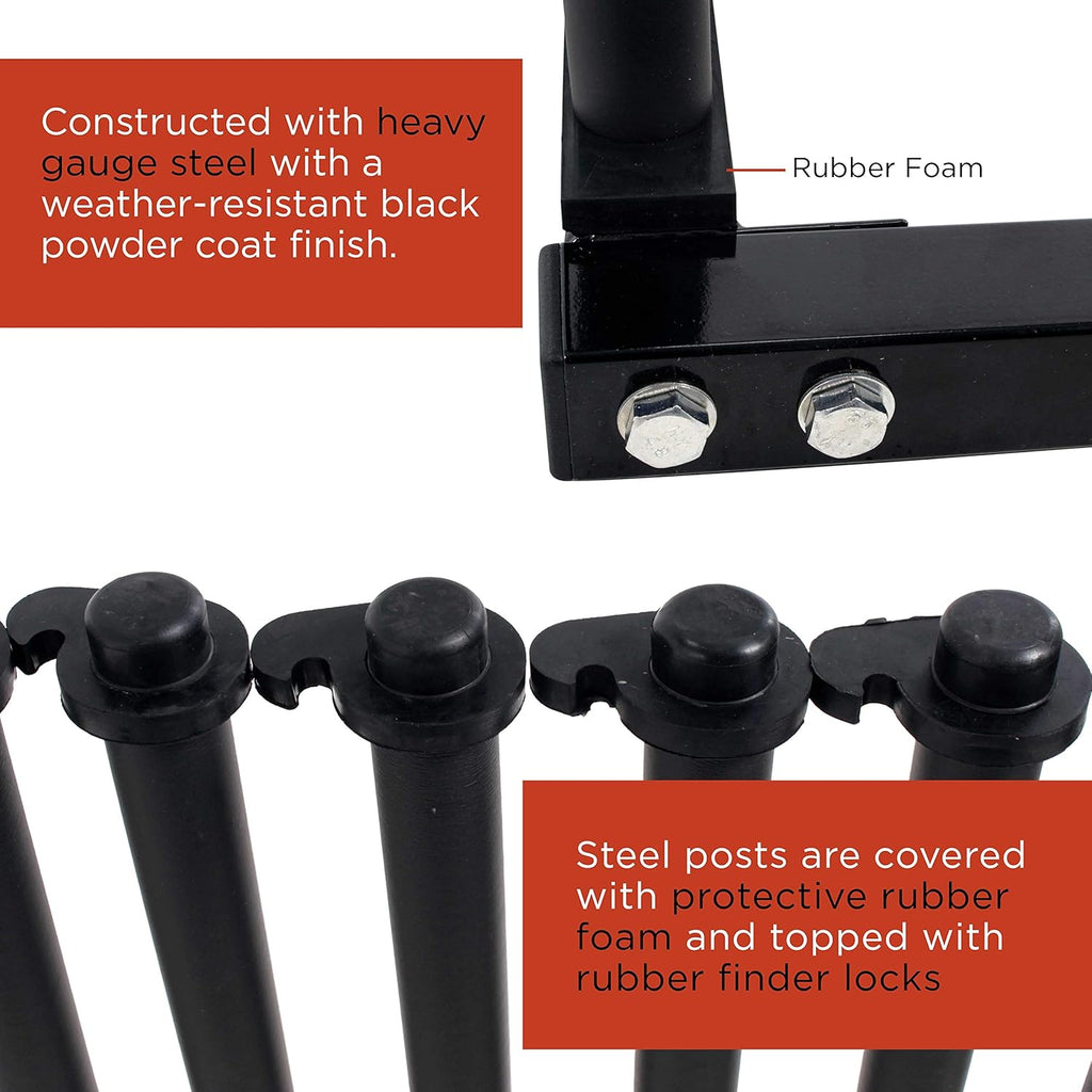 9 Slot Truck Bed Windshield Rack with Rubber Foam Pads M502