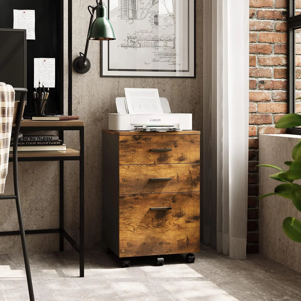 3 Drawer Wood Rolling File Cabinet Y20732