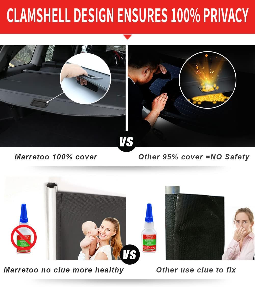 Black Retractable Cargo Cover T2107