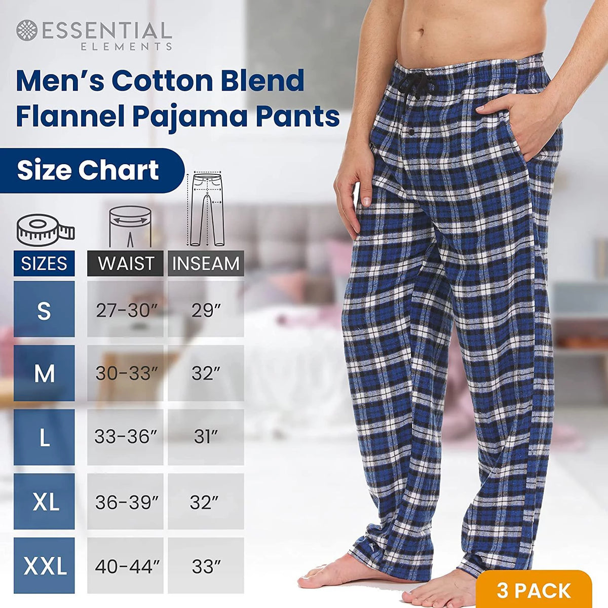 Cotton Blend Plaid Pajama Pants 3 Pack Z185765