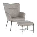 Faux Leather Lounge Chair with Ottoman S468