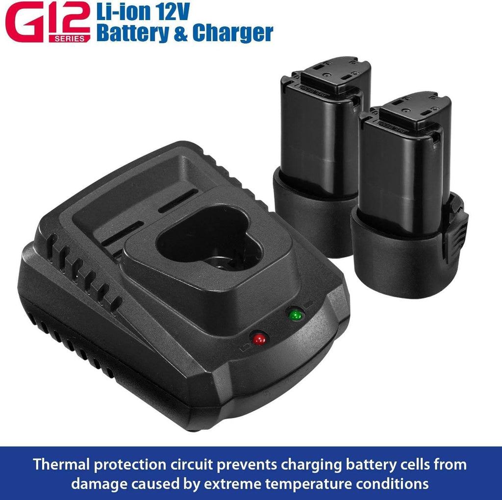 12V Cordless Li-ion 3/8” Impact Wrench Tool Kit with 2 Batteries P78637