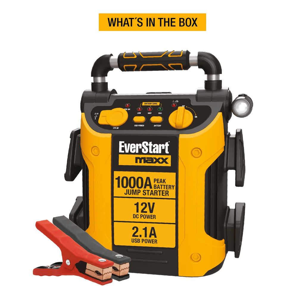 1000 Peak Amp Jump Starter with LED Light, DC and USB Port X9850