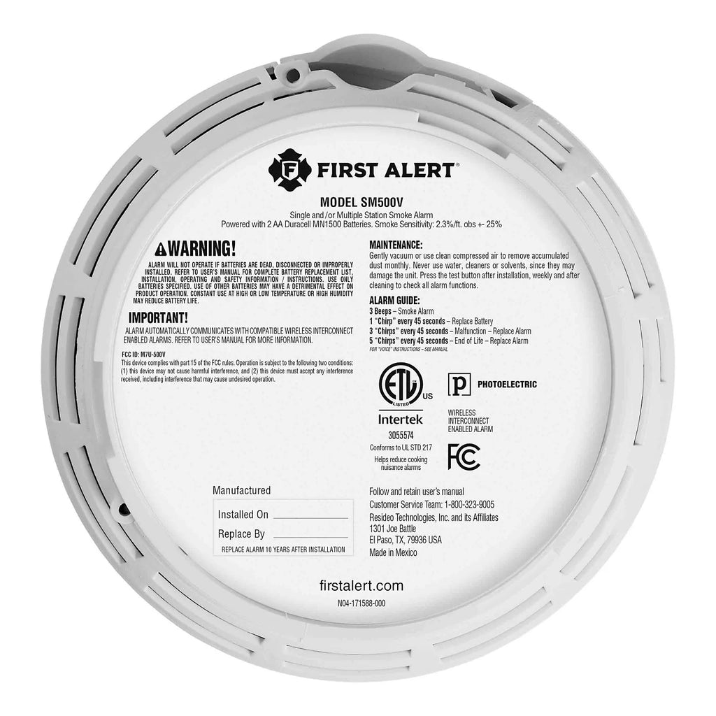 Wireless Battery-Powered Photoelectric Smoke Detector C6663