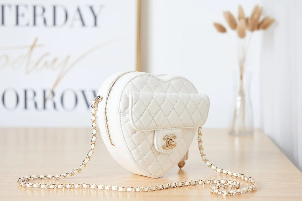 White Mini Heart Bag J80774