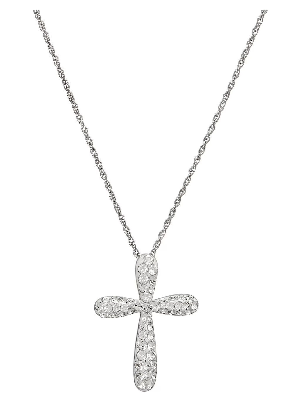 Sterling Silver Cross Pendant, 18" Q650869