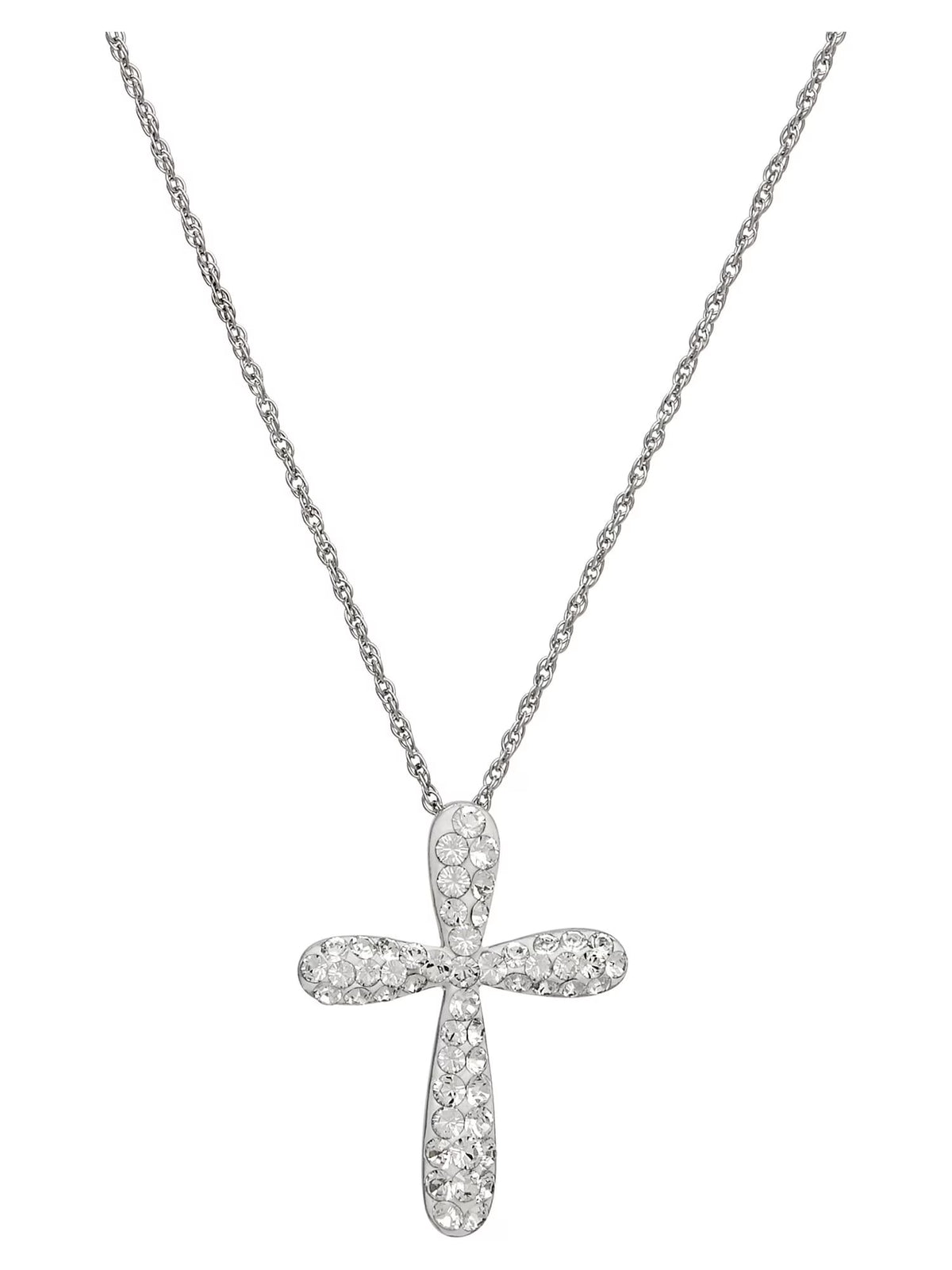 Sterling Silver Cross Pendant, 18" Q650869