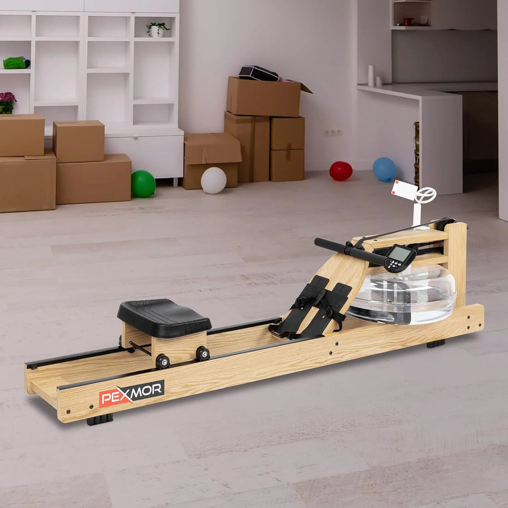 Oak Wood Water Rowing Machine with LCD Monitor R677