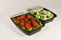 28oz Black Plastic Containers with Clear Lids Y262770