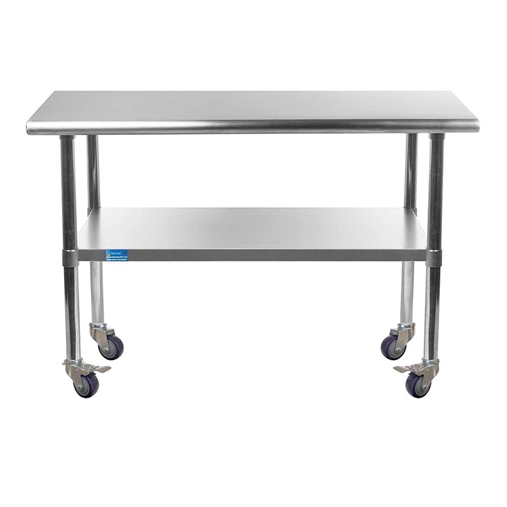 18 x 48 Stainless Steel Work Table with Casters N234043