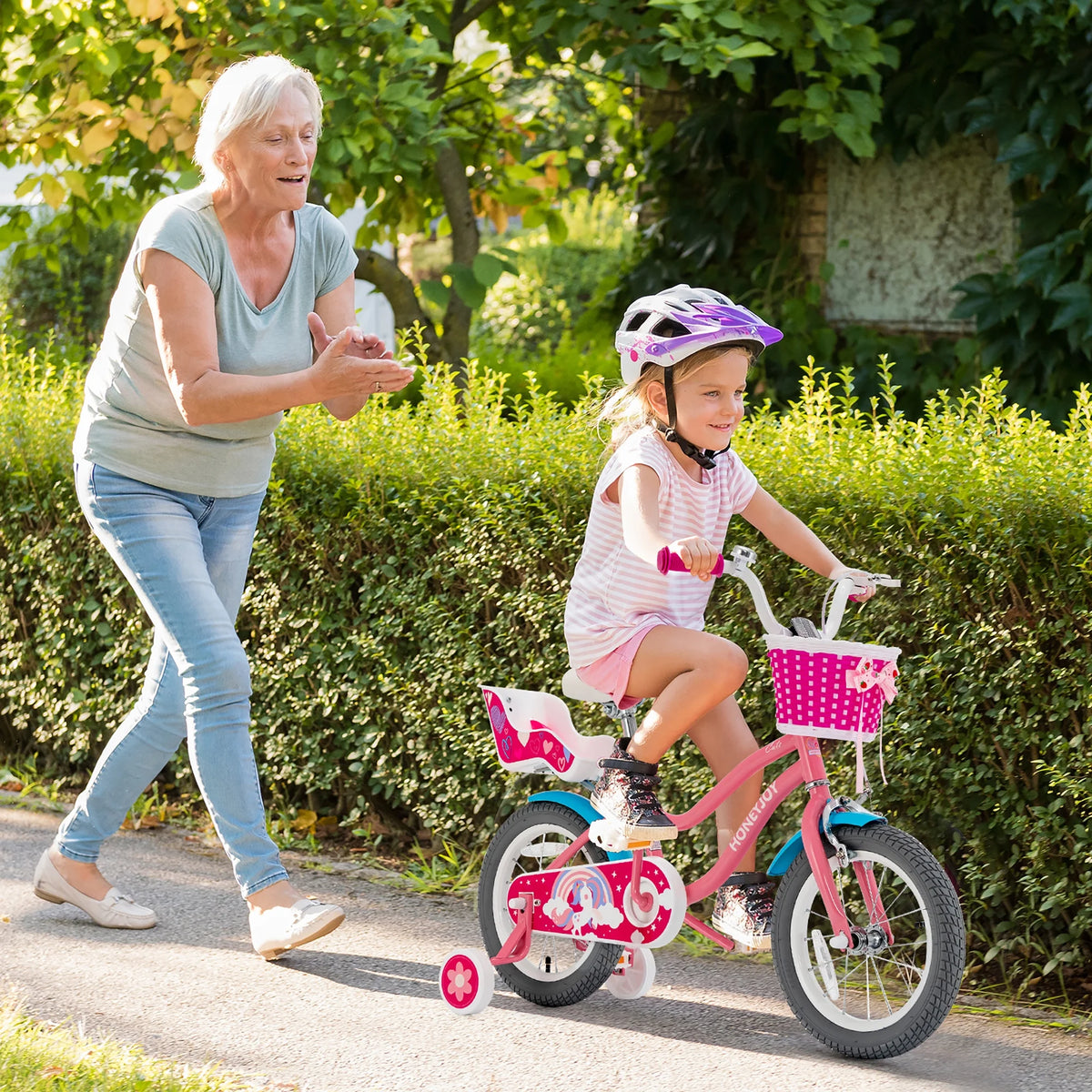 14 Inches Kids Bicycle with Training Wheels & Basket M704278