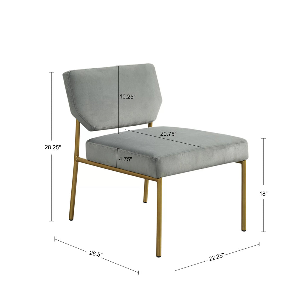 Gray Metal Frame Accent Sofa Chair M5846