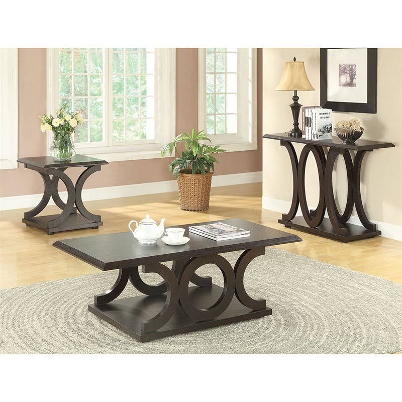Cappuccino C Shaped Console Table Z54895