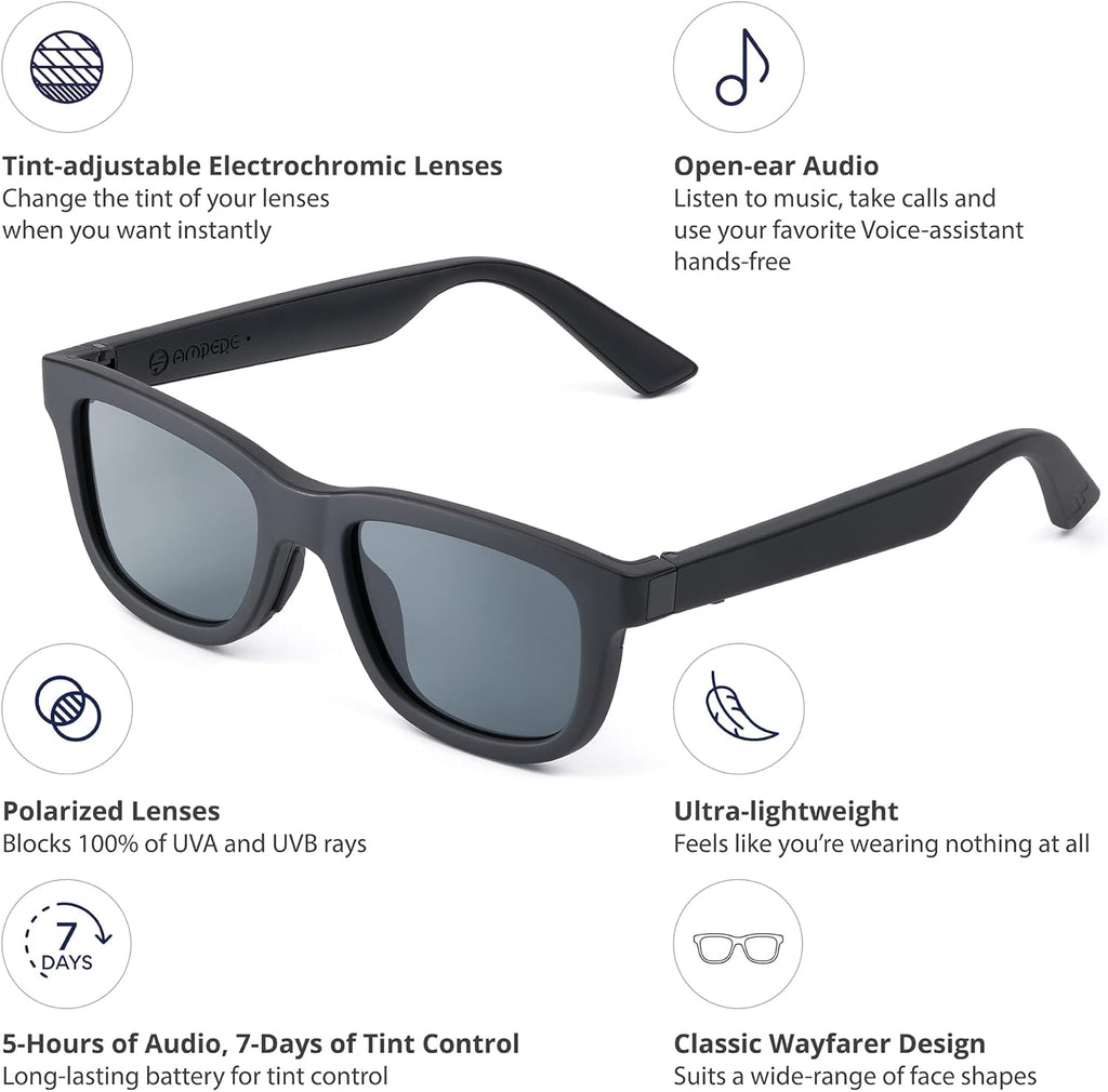 Black Electrochromic Polarized Smart Sunglasses V9640