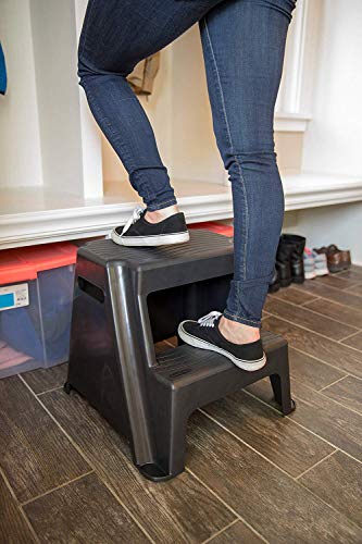 Black 2-Step Molded Plastic Step Stool L509507
