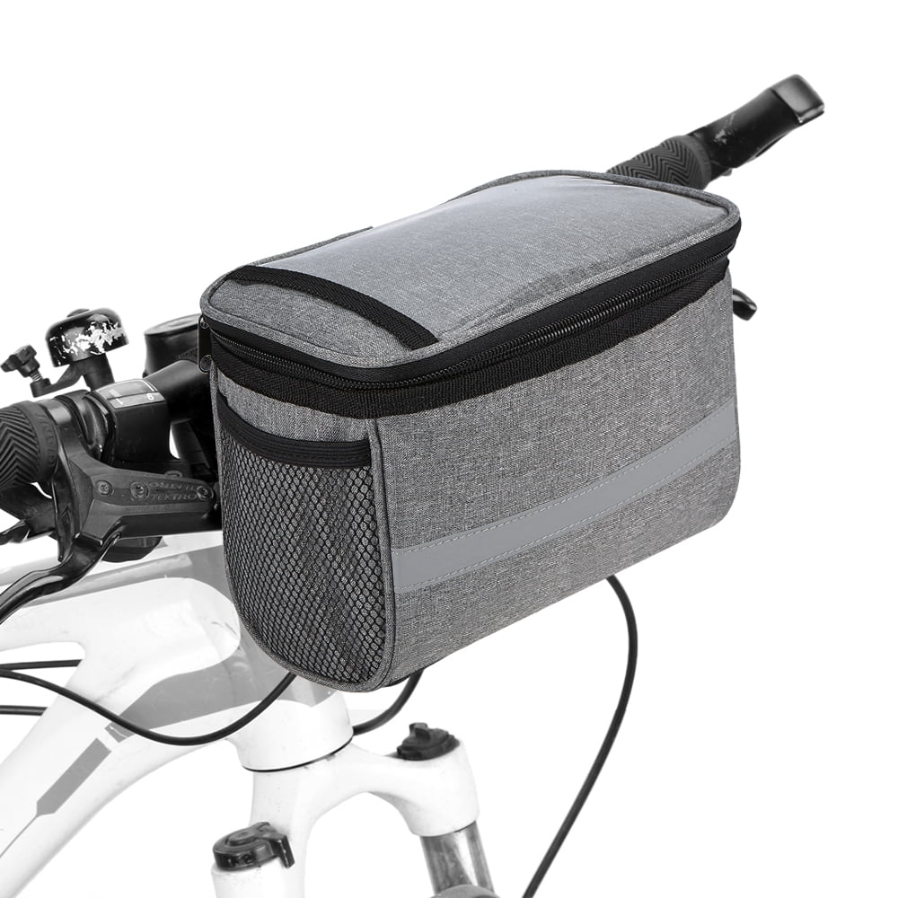 Grey Polyester Insulated Bike Handlebar Bag H996810