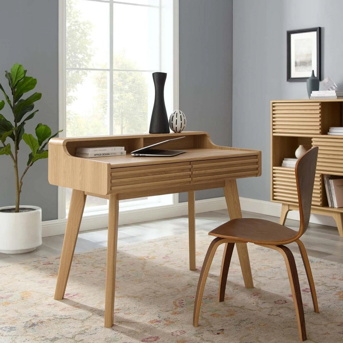 Modern Office File Cabinet in Walnut, Oak K34983