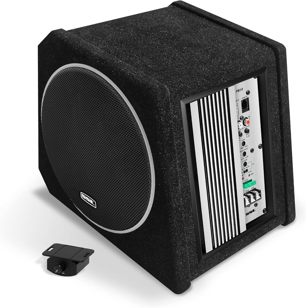 10 Inch Car Subwoofer and Amp Package with Built-in Amplifier and Passive Radiator E887