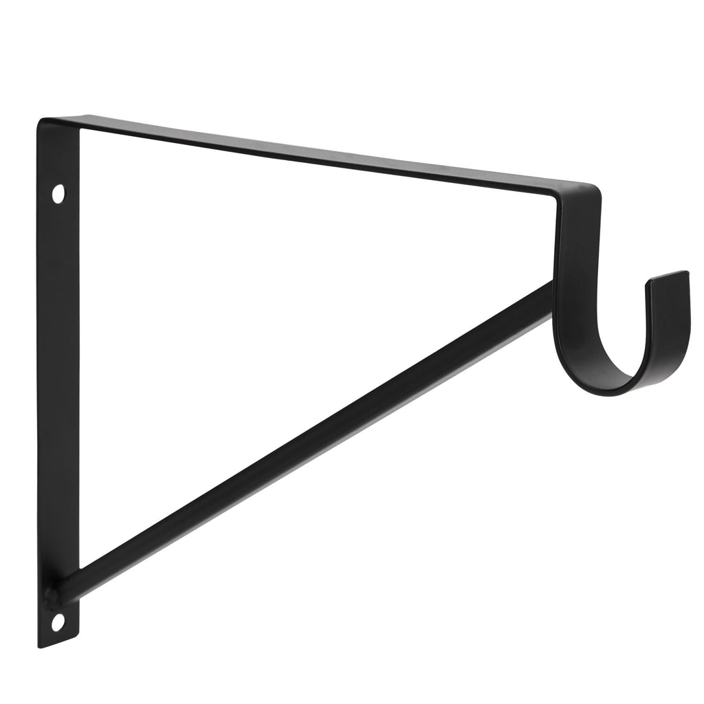 4 Pack Metal Closet Hanging Shelf Rod Bracket Holder and Support, Heavy Duty Bar for Shelving (Black, 12.5 x 1 x 9.5 in) G9698