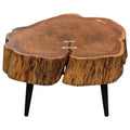 Natural Acacia Live Edge Cocktail Table with Black Iron Legs D6137