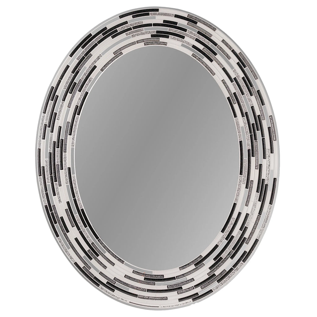 Charcoal Framed Oval Wall Vanity Mirror 23" x 29" W700555