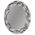 Charcoal Framed Oval Wall Vanity Mirror 23" x 29" W700555