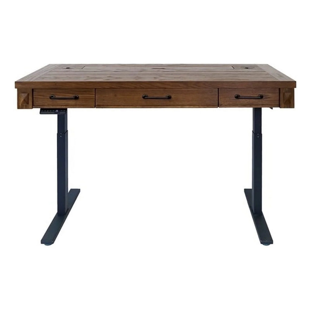 Brown Rustic Wood Sit/Stand Desk S8690
