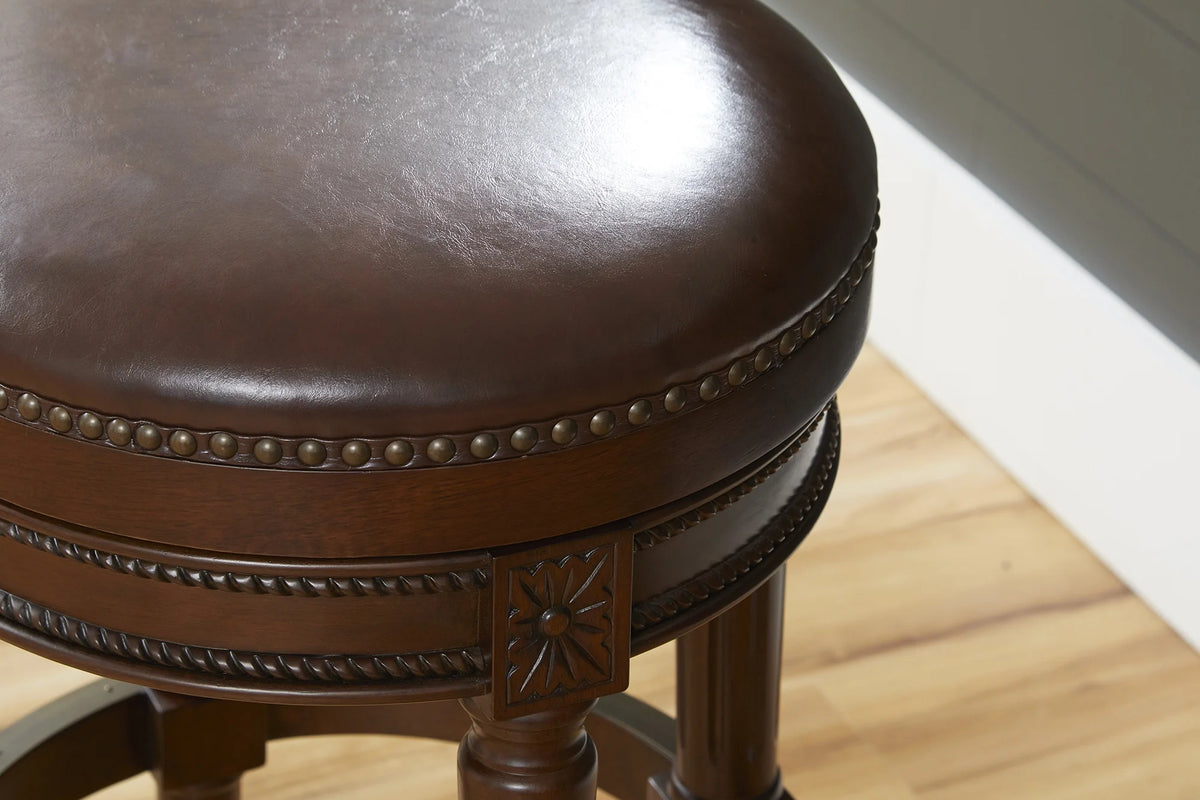 Backless Bar Height Stool Distressed Walnut P417573