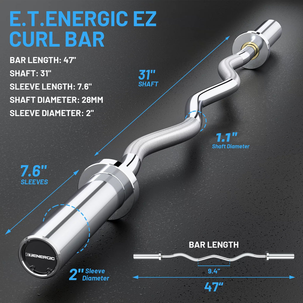 47" Olympic Curl Bar 500 lb Capacity H22219