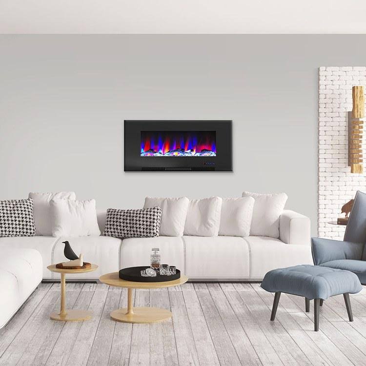 42 in. Black Wall-Mount Electric Fireplace V674