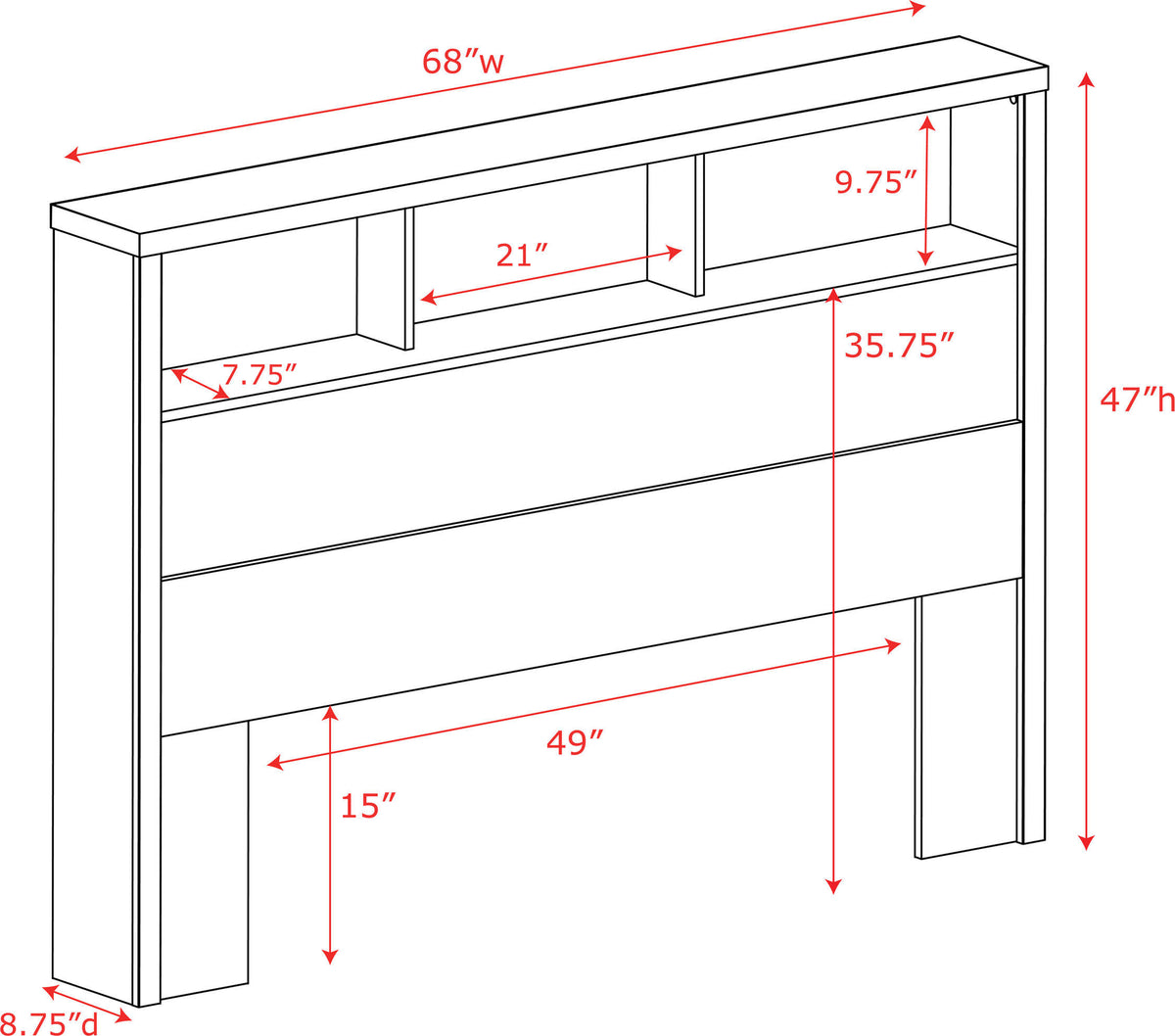 White Double/Queen Headboard Q473