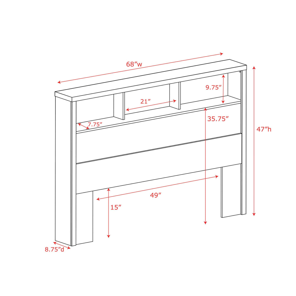 White Double/Queen Headboard Q473
