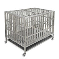 Heavy Duty Stainless Steel Dog Cage Kennel Crate and Playpen with Double Doors & Locks V9058